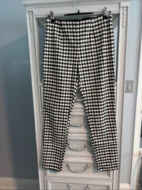 Calvin Klein Black and White Plaid Pants